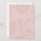 Blush Pink Faux Vellum Overlay Beach Weddenschap Kaart (Achterkant)