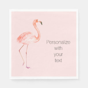 Blush Pink Flamingo Persoonlijk Servet