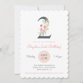 Blush Pink Floral 2e Verjaardag Kaart (Voorkant)