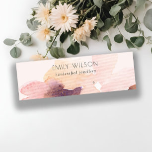 Blush Pink Floral Abstract Stud Earning Display Mini Visitekaartje