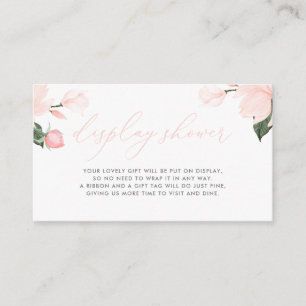 Blush Pink Floral Baby shower Display Douche Informatiekaartje