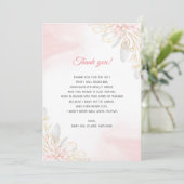 Blush Pink Floral Baby shower Hartelijk dank Bedankkaart (Staand voorkant)