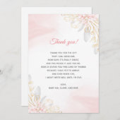 Blush Pink Floral Baby shower Hartelijk dank Bedankkaart (Voorkant / Achterkant)