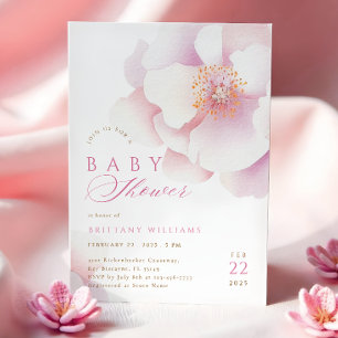 Blush Pink Floral Baby shower Kaart