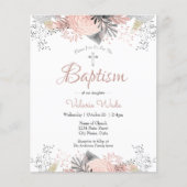 Blush Pink Floral Baptism budget uitnodigingen (Voorkant)