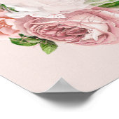 Blush Pink Floral Birthday Welkom Poster (Hoek)