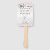 Blush Pink Floral Boho bruiloft Ceremony Programme Handwaaier (Voorkant)