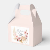 Blush Pink Floral Boho Pampas race Weddenschap Bedankdoosjes (Voorkant Zijde)