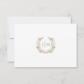 Blush Pink Floral Boho Summer wedding RSVP cards (Dos)
