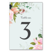 Blush Pink Floral Bouquets Sky Blue Wedding Kaart (Achterkant)