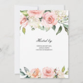 Blush Pink Floral Bridal Shower Kaart (Achterkant)