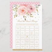 Blush Pink Floral Bridal vind het Game van de Gast (Voorkant / Achterkant)