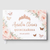 Blush Pink Floral Butterflies Quince XV Rose Gold (Recto)
