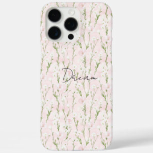 Blush Pink Floral iPhone 16 Pro Max Hoesje