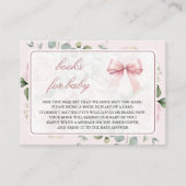 Blush Pink Floral Coquette Bow Boek Verzoek Informatiekaartje (Voorkant)