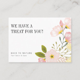 Blush Pink Floral Coupon Voucher Kaart Visitekaartje