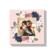 Blush Pink Floral Custom Photo op Canvas