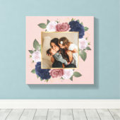 Blush Pink Floral Custom Photo op Canvas Afdruk (Insitu (Houten vloer))