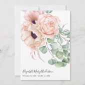 Blush Pink Floral Dank u Bereavement Foto Bedankkaart (Achterkant)