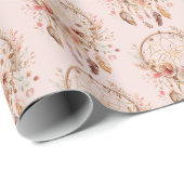 Blush Pink Floral Dream Catcher Cadeaupapier (Rol Hoek)