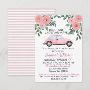 Blush Pink Floral Drive beroemd gemaakt door Baby  Kaart