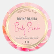 Blush Pink Floral Elegant Gold Lijst Productlabel