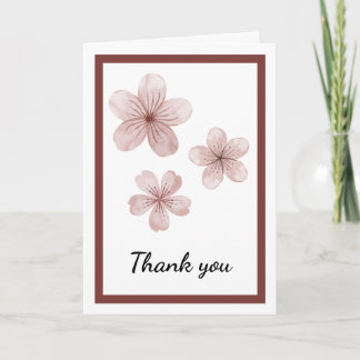 Blush Pink Floral Elegant Minimal Soft Botanical Bedankkaart