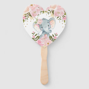 Blush Pink Floral Elephant Baby shower Birthday Handwaaier