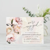 Blush Pink Floral Engagement Party Kaart (Staand voorkant)