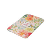 Blush Pink Floral Eucalyptus Glitter Monogram Badmat (Gekanteld)