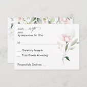 Blush Pink Floral & Eucalyptus no Meal RSVP 2 (Voorkant / Achterkant)