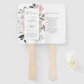 Blush Pink Floral | Faux Gold geometrische bruilof Handwaaier (Voorkant en achterkant)