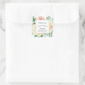 Blush Pink Floral faveur merci sticker (Sac)