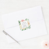 Blush Pink Floral faveur merci sticker (Enveloppe)