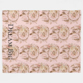 Blush Pink Floral Feathers Dream Catcher Fleece Deken (Voorkant (Horizontaal))