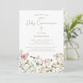 Blush Pink Floral First Community Kaart (Staand voorkant)