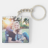 Blush Pink | Floral foto Monogram Sleutelhanger (Achterkant)