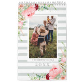 Blush Pink Floral fotokalender met notities Kalender (Hoes)