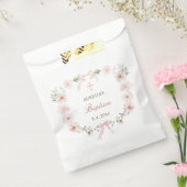 Blush Pink Floral Frame Baptism Bedankzakje (Gezegeld)