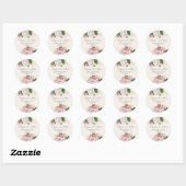 Blush Pink Floral Gold Engagement Party Ronde Sticker (Vel)
