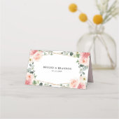 Blush Pink Floral Gold Geometric Botanical Weddens (Achterkant)