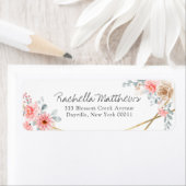 Blush Pink Floral Gold Geometric Botanical Weddens Etiket (Insitu)