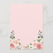 Blush Pink Floral Gold Geometric Wedding Menu (Achterkant)