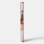 Blush Pink Floral Gold Glitter Letter U Case-Mate iPhone Case (Achterkant / Links)