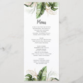 Blush Pink Floral Gold Tropical Greenery Wedding Menu (Voorkant)