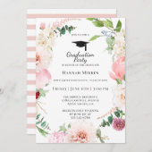 Blush Pink Floral Gradual Party Invitation (Voorkant / Achterkant)