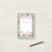 Blush Pink Floral Greenery Boho Wedding Post-it® Notes (Op bureau)