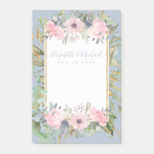 Blush Pink Floral Greenery Boho Wedding Post-it® Notes (Voorkant)