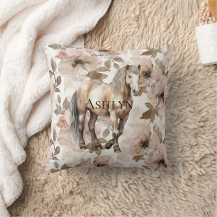 Blush Pink Floral Horse Kussen