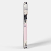 Blush Pink Floral Initiaal Monogram Case-Mate iPhone Case (Achterkant / Rechts)